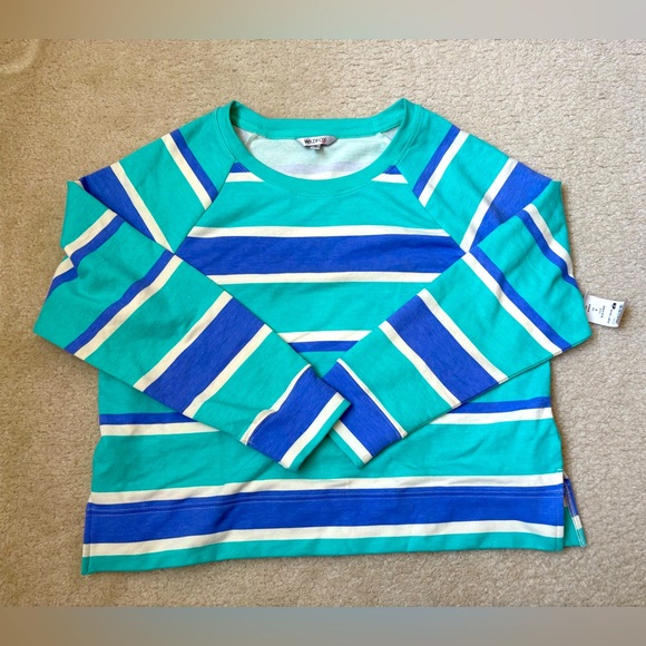 Wildfox Tops - Wildfox blue and teal striped long sleeve tee, sz M, relaxed loungewear, stretch